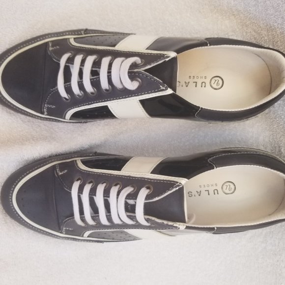 Mens brand new leather blue/white runners. - Picture 5 of 9